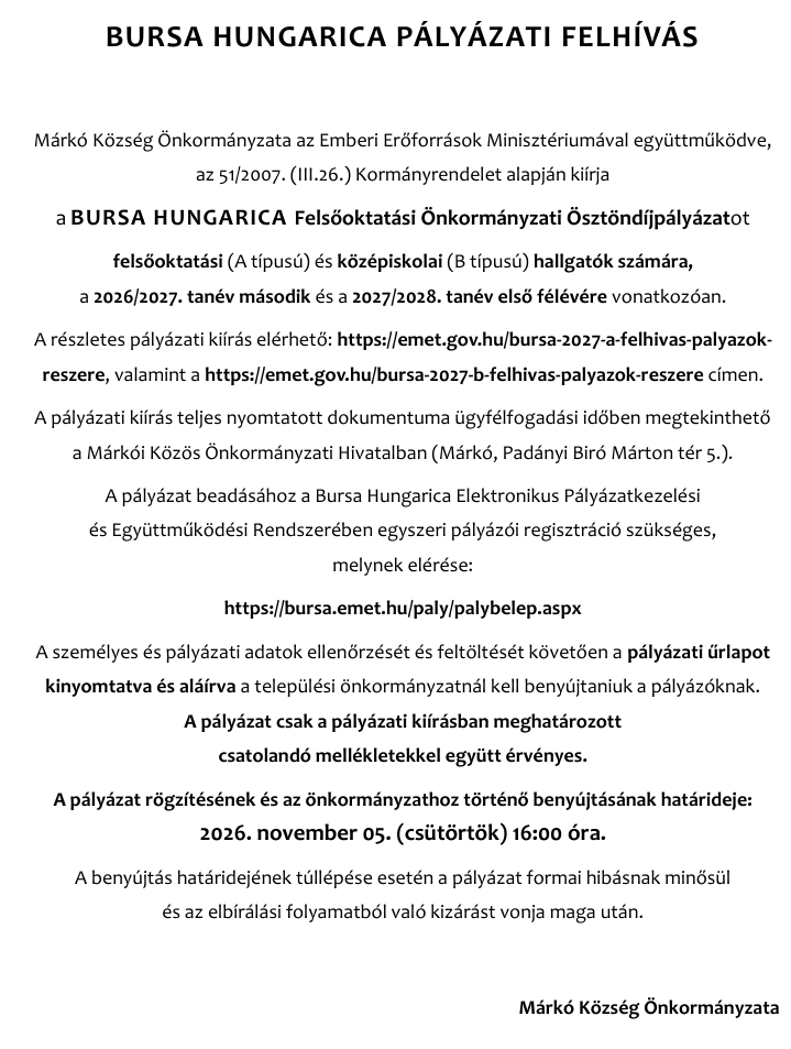 Bursa felhivas marko